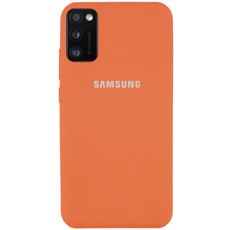 Чехол Silicone Cover Full Protective (AA) для Samsung Galaxy A41 (Оранжевый / Apricot)