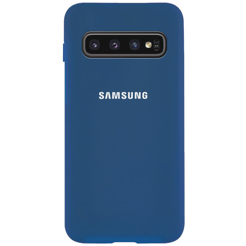 Чехол Silicone Cover Full Protective (AA) для Samsung Galaxy S10+ (Синий / Navy blue)