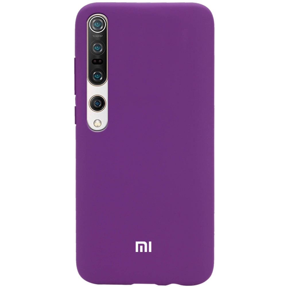 Чехол Silicone Cover Full Protective (AA) для Xiaomi Mi 10 / Mi 10 Pro (Фиолетовый / Grape)