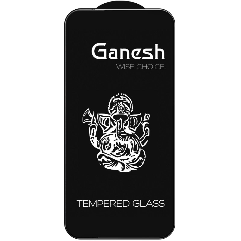 Защитное стекло Ganesh (Full Cover) (тех.пак) для Apple iPhone 13 Pro Max (6.7") (Черный)
