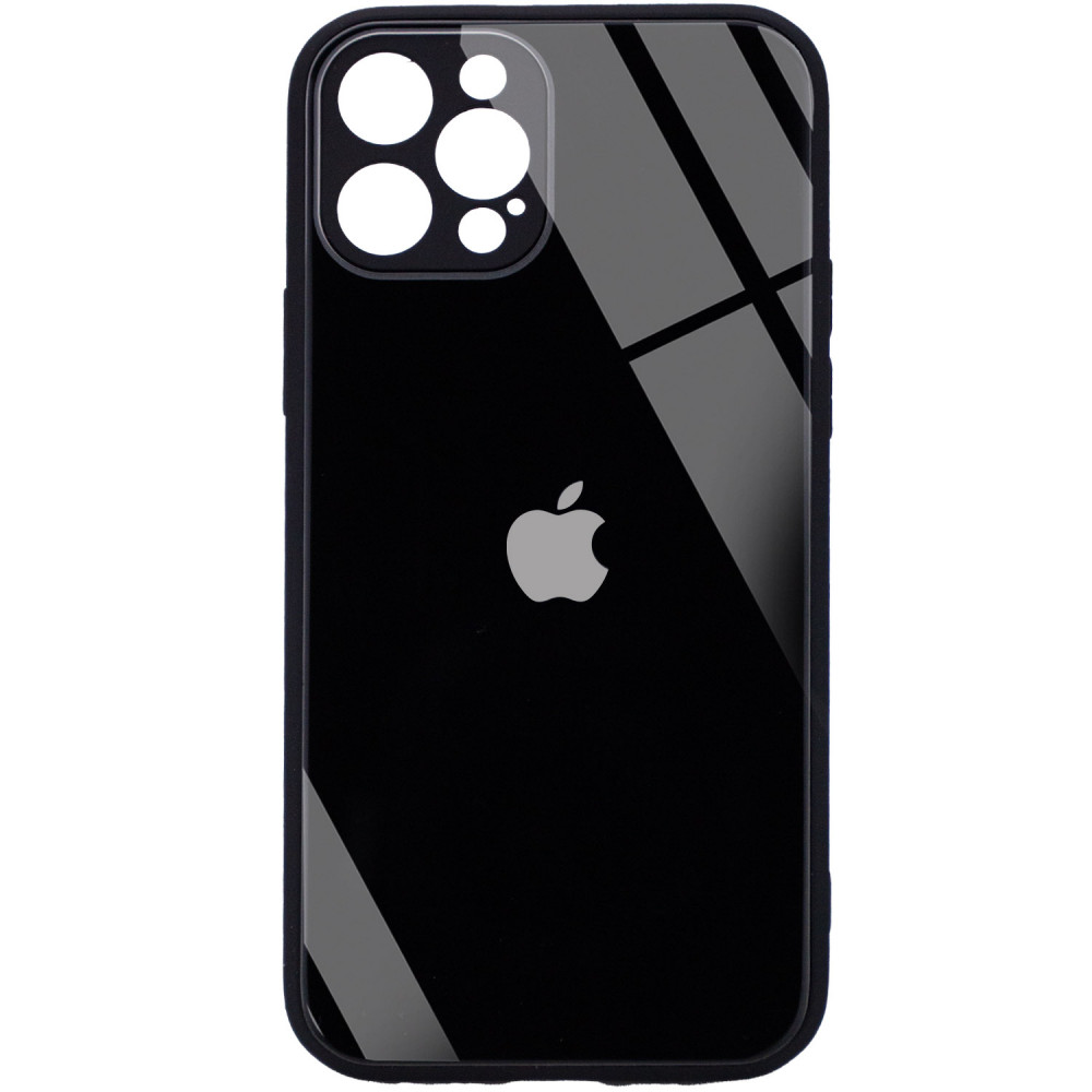 TPU+Glass чехол GLOSSY Logo Full camera (opp) для Apple iPhone 12 Pro (6.1") (Черный)