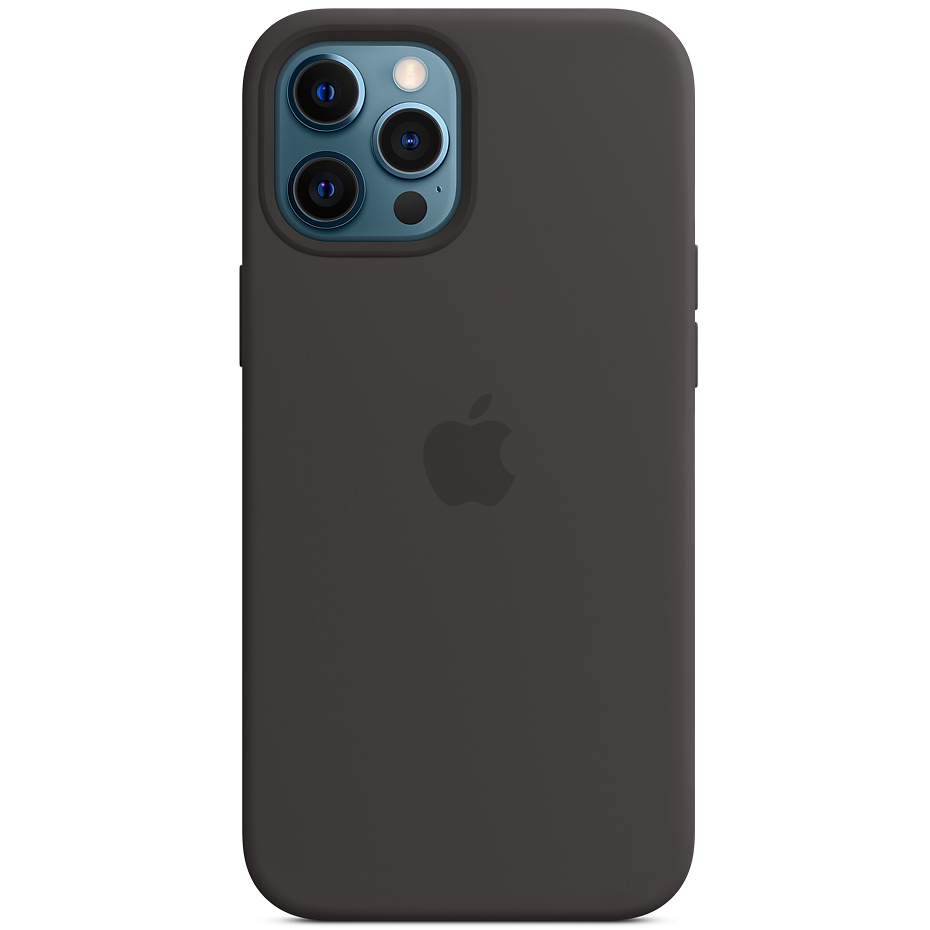 Чохол Silicone case (AAA) full with Magsafe and Animation для Apple iPhone 12 Pro Max (Чорний / Black)