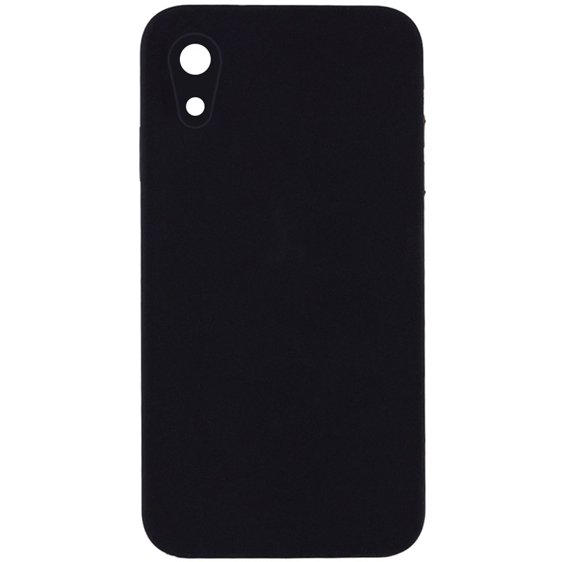 Silicone Case Square Full Camera Protective (AA) NOLOGO для Apple iPhone XR (6.1") (Черный / Black)