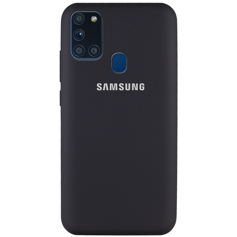 Чехол Silicone Cover Full Protective (AA) для Samsung Galaxy A21s (Черный / Black)