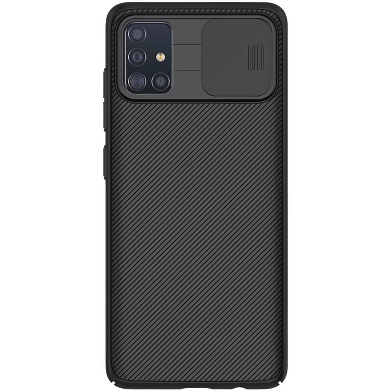 Карбоновая накладка Nillkin Camshield (шторка на камеру) для Samsung Galaxy A51 (Черный / Black)
