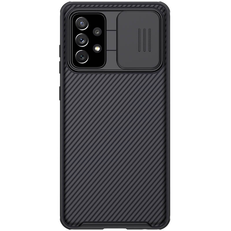 Карбоновая накладка Nillkin Camshield (шторка на камеру) для Samsung Galaxy A72 4G / A72 5G (Черный / Black)