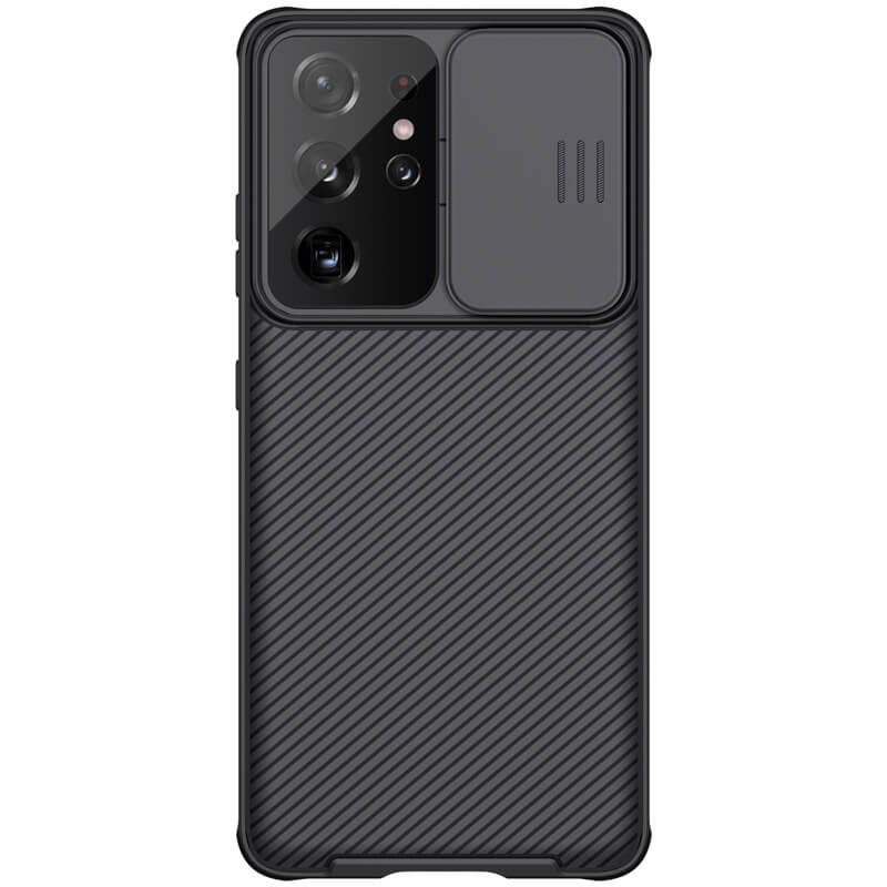 Карбонова накладка Nillkin Camshield (зі шторкою для камери) для Samsung Galaxy S21 Ultra (Чорний / Black)