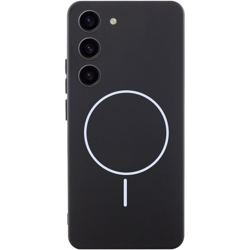 Чехол Silicone Cover Lakshmi Full Camera (AA) with MagFit для Samsung Galaxy S23 (Черный / Black)
