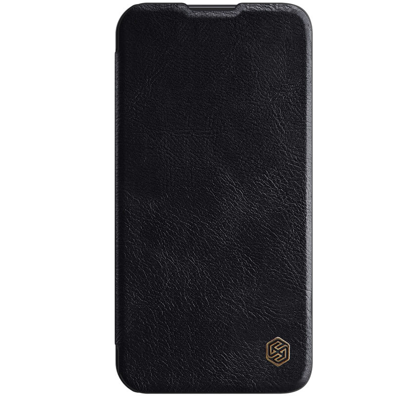 Кожаный чехол (книжка) Nillkin Qin Pro Camshield для Apple iPhone 14 Pro (6.1") (Черный)
