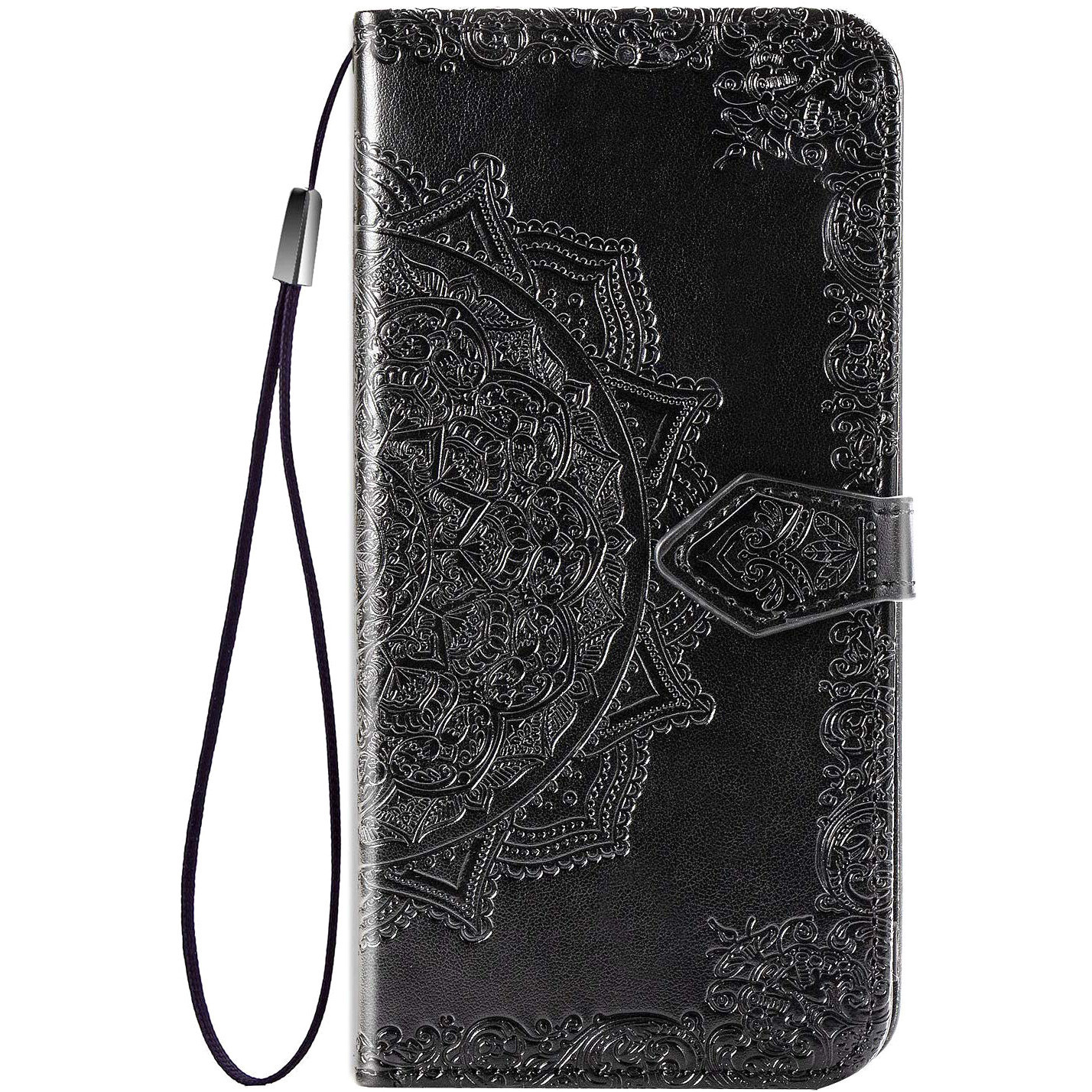 Кожаный чехол (книжка) Art Case с визитницей для TECNO Camon 16 SE (Черный)