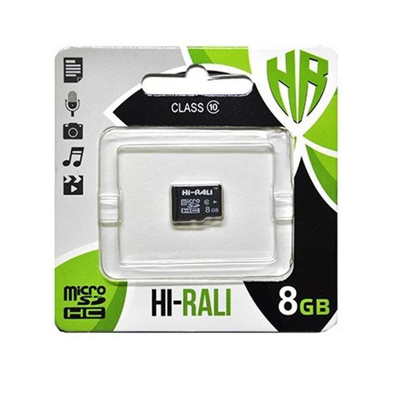 Карта памяти Hi-Rali microSDHC 8 GB class 10 (без адаптера) (Черный)