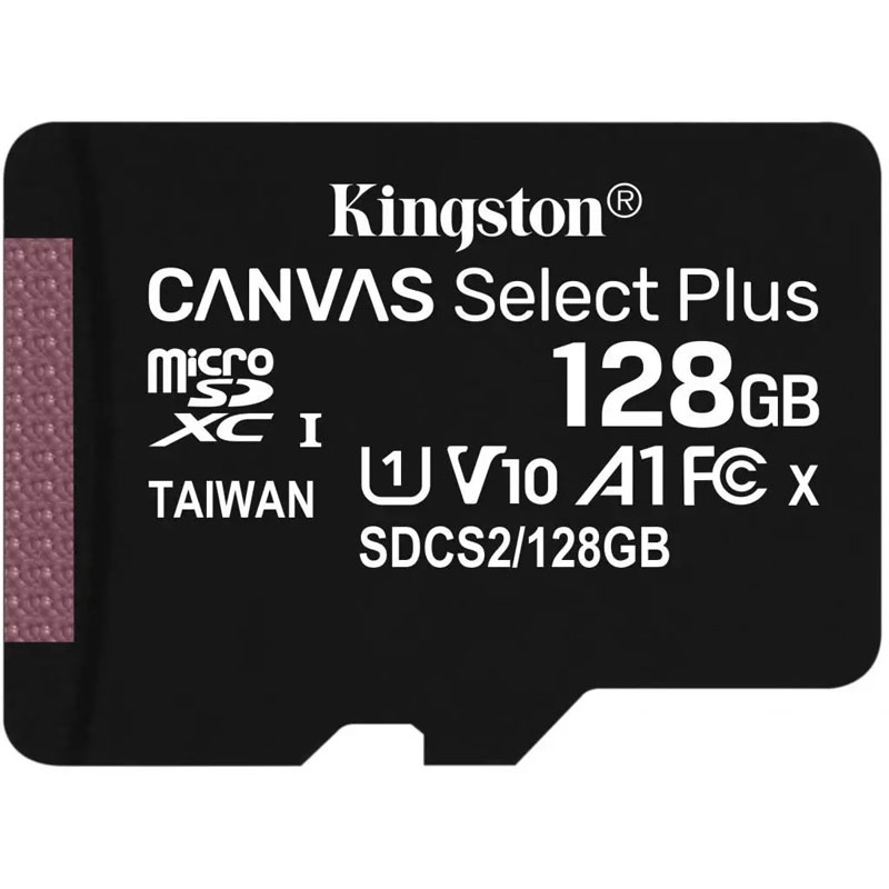 Фото Карта памяти Kingston MicroSDXC 128GB (UHS-1) Class 10 A1 Canvas Select Plus R100MB/s + SD-адаптер Черный в магазине onecase.com.ua