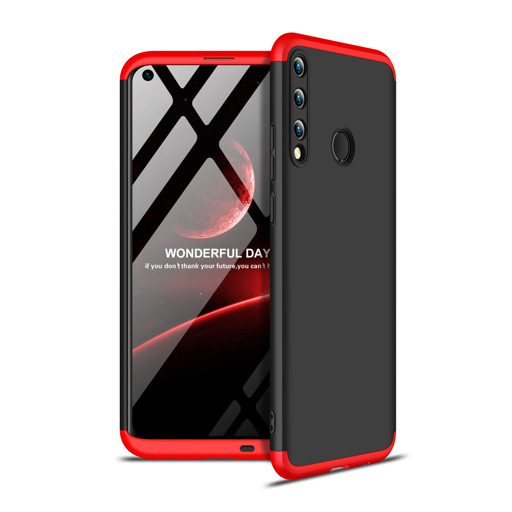 Пластиковая накладка GKK LikGus 360 градусов (opp) для Huawei P40 Lite E / Y7p (2020) (Черный / Красный)