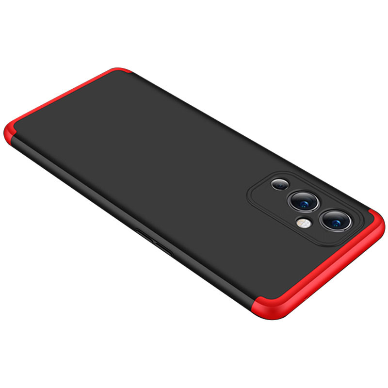 Пластиковая накладка GKK LikGus 360 градусов (opp) для OnePlus 9 (Черный / Красный)