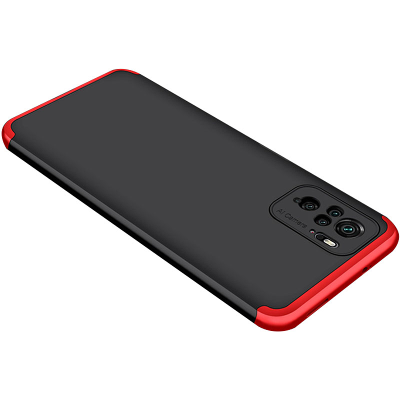 Пластикова накладка GKK LikGus 360 градусів (opp) для Xiaomi Redmi Note 10 (Чорний / червоний)