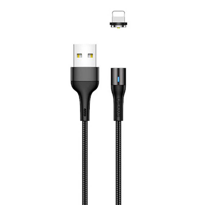 Дата кабель USAMS US-SJ336 U29 Magnetic USB to Lightning (2m) (Черный)