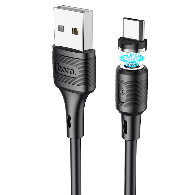 Дата кабель Hoco X52 "Sereno magnetic" USB to MicroUSB (1m) (Черный)