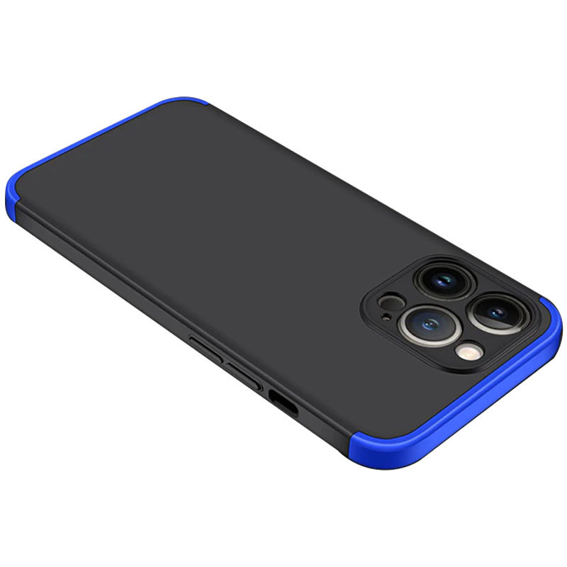 Пластиковая накладка GKK LikGus 360 градусов (opp) для Apple iPhone 13 Pro (6.1") (Черный / Синий)
