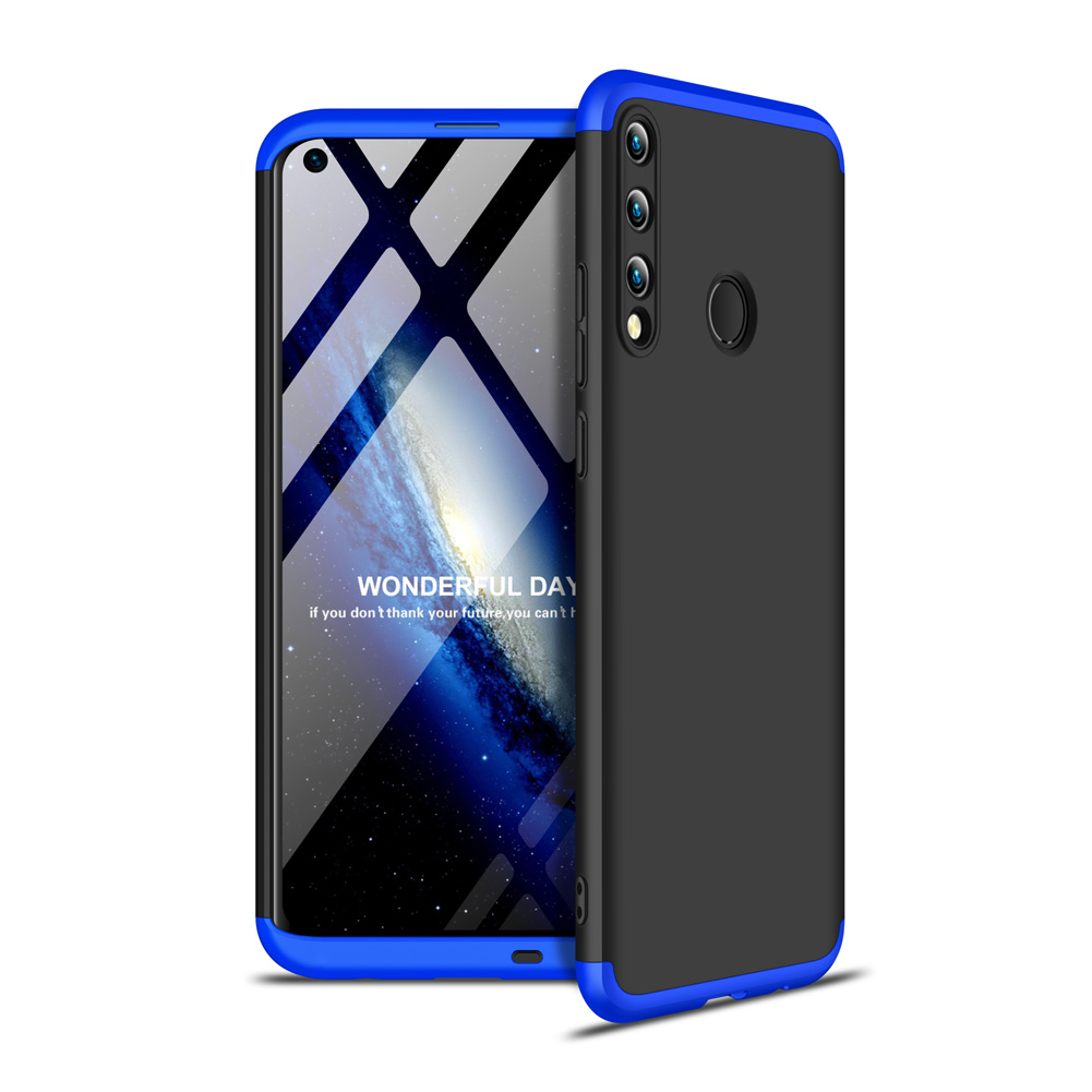 Пластиковая накладка GKK LikGus 360 градусов (opp) для Huawei P40 Lite E / Y7p (2020) (Черный / Синий)
