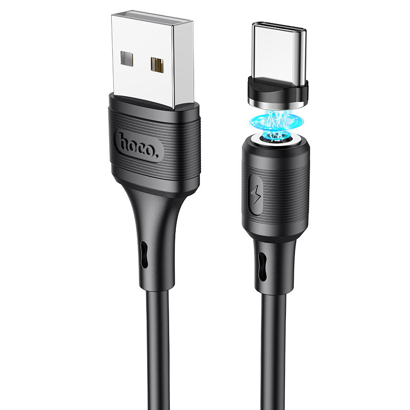 Дата кабель Hoco X52 "Sereno magnetic" USB to Type-C (1m) (Черный)