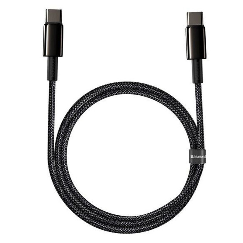 Дата кабель Baseus Tungsten Gold Type-C to Type-C Cable 100W (1m) (Чорний)