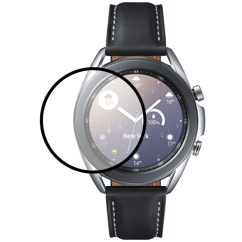 Полимерная пленка 3D (full glue) (тех.пак) для Samsung Galaxy Watch 3 41mm (Черный)