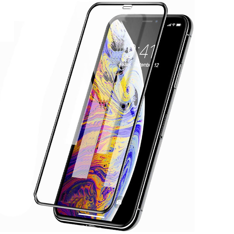 Защитное цветное стекло Mocoson 5D (full glue) для Apple iPhone 12 Pro Max (6.7") (Черный)