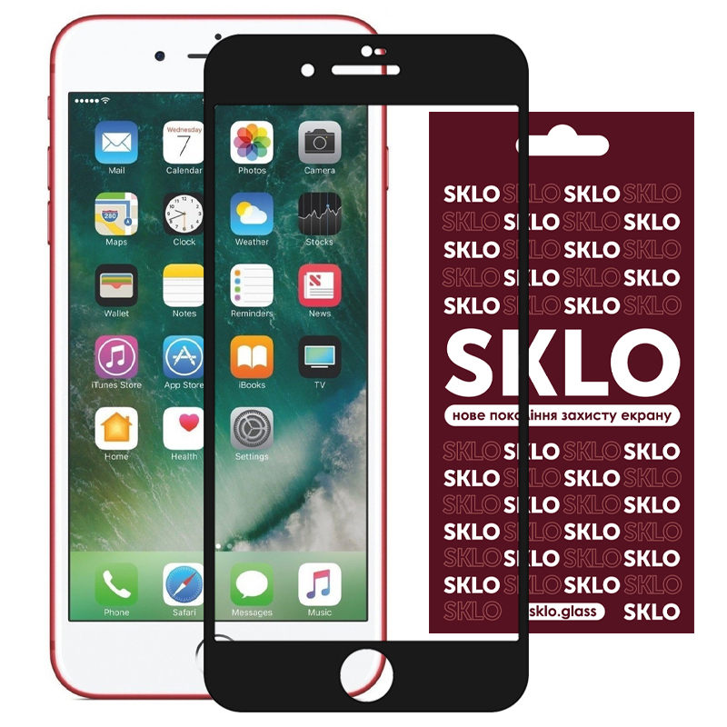 Защитное стекло SKLO 3D (full glue) для Apple iPhone 7 (4.7') (Черный)