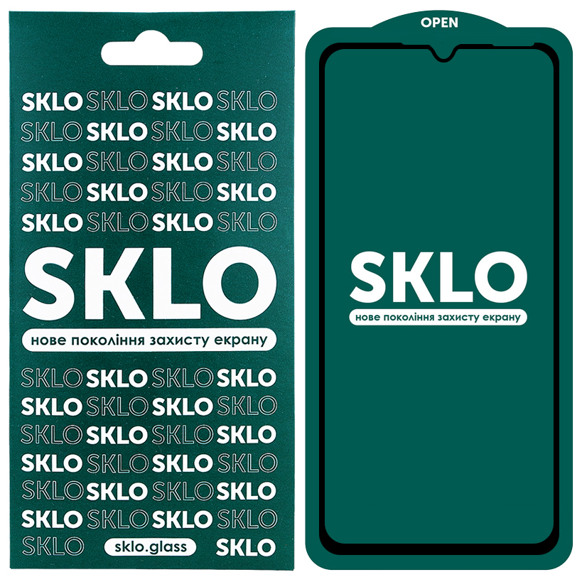 Защитное стекло SKLO 5D для Samsung Galaxy A30s (Черный)