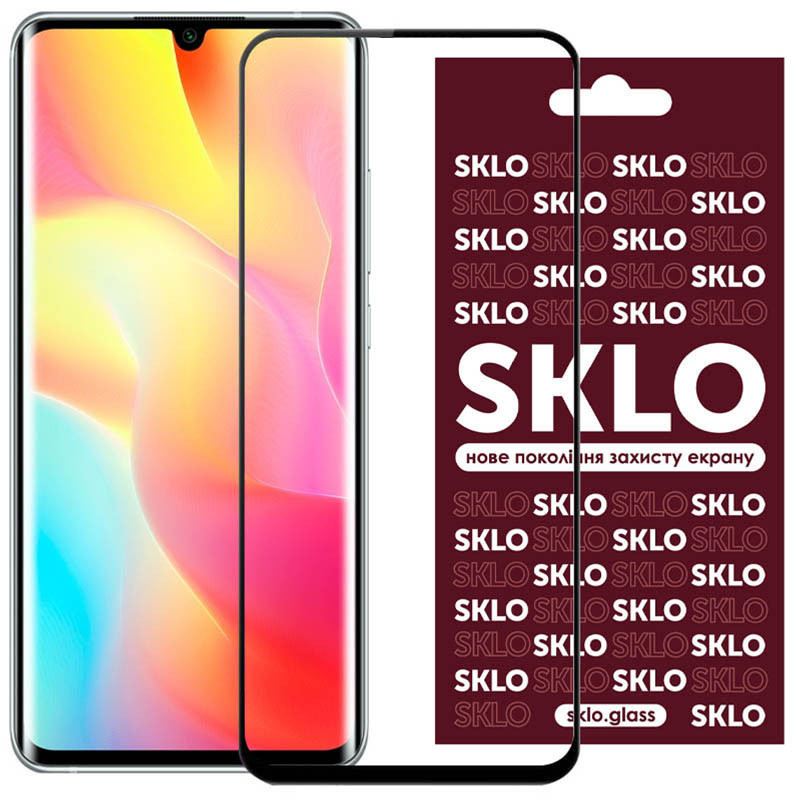 Защитное стекло SKLO 3D (full glue) для Xiaomi Redmi Note 9 Pro 5G (Черный)