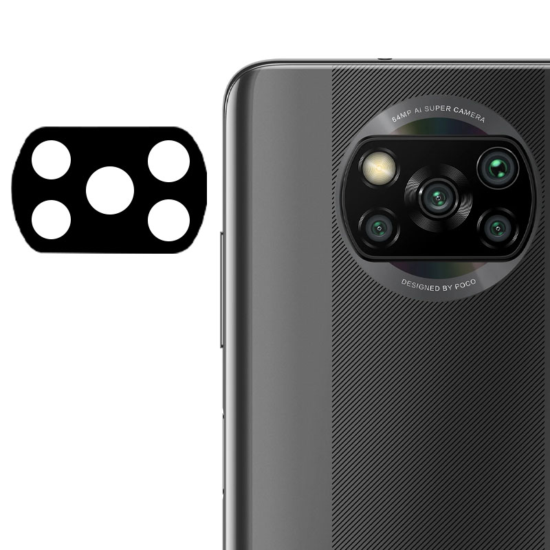 Гибкое ультратонкое стекло Epic на камеру для Xiaomi Poco X3 NFC / Poco X3 Pro (Черный)