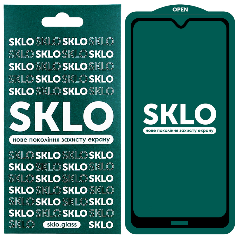 Защитное стекло SKLO 5D (full glue) для Xiaomi Redmi 8 / 8a (Черный)