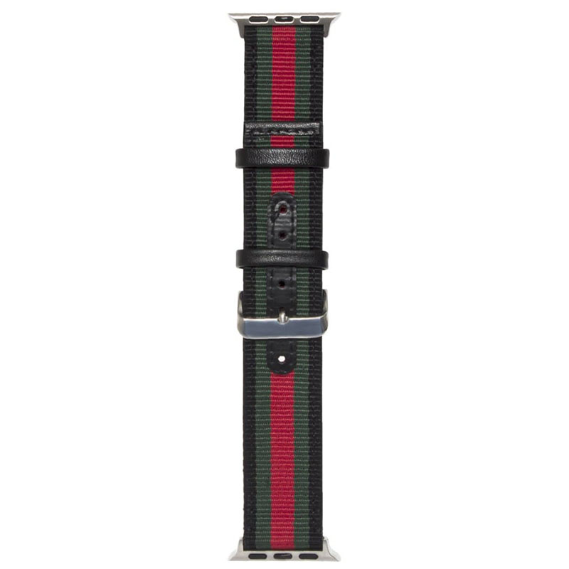 Ремешок Nylon для Apple Watch Sport Stripe 38/40mm (Черный / Зеленый / Красный)