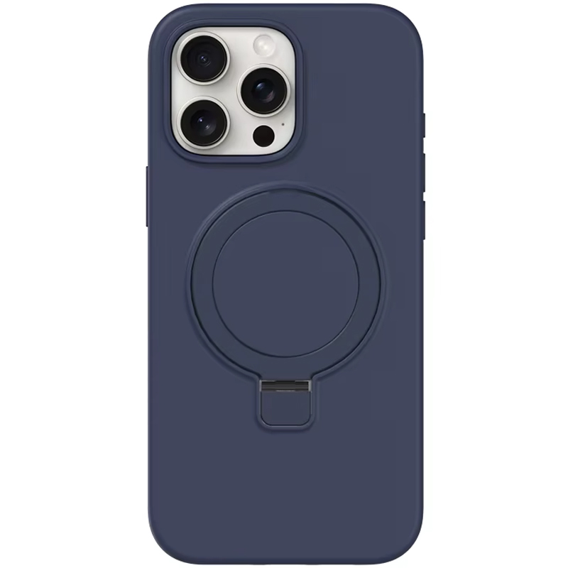 Чохол Silicone Case Full Protective NO LOGO with Ring для Apple iPhone 14 Pro (6.1") (Dark Blue)