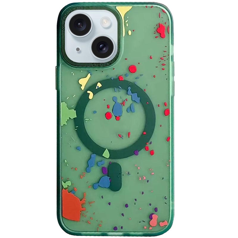 Чехол TPU+PC Flush with MagSafe для Apple iPhone 14 (6.1") (Dark green)