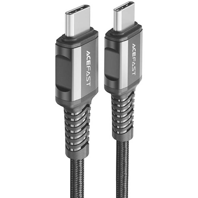Дата кабель Acefast C1-09 USB-C to USB-C PD240W 40Gbps USB 4 aluminum alloy (1m) (Black / Gray)