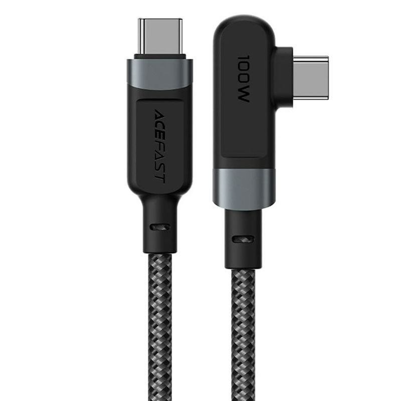 Дата кабель Acefast C5-03 USB-C to USB-C 100W right angled aluminum alloy (1m) (Black)