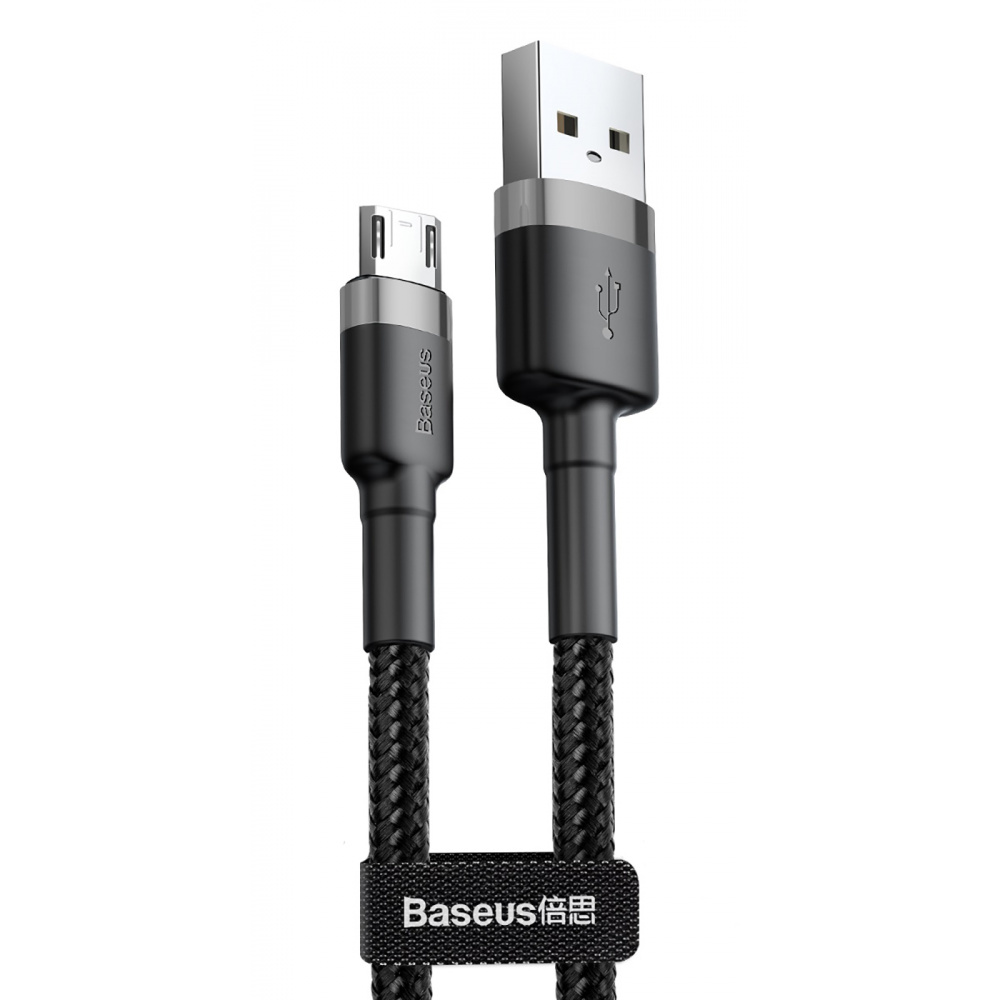 Дата кабель Baseus Cafule MicroUSB Cable 1.5A (2m) (Сірий / чорний)