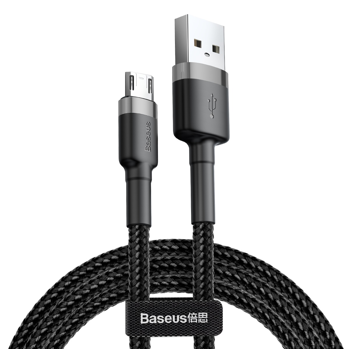 Дата кабель Baseus Cafule MicroUSB Cable 2.4A (1m) (Сірий / чорний)