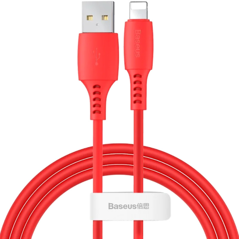 Дата кабель Baseus Colourful USB to Lightning (2.4A) (1.2m) (CALDC) (Червоний)