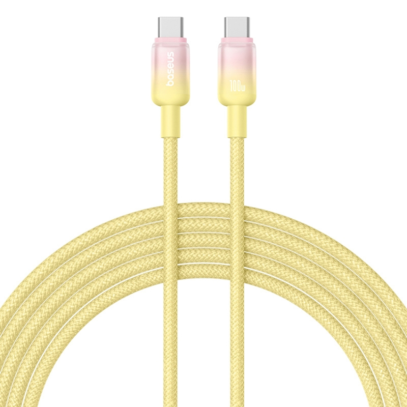 Дата кабель Baseus Discolor Series Fast Charging Type-C to Type-C 100W (1m) (P10374902) (Custard Yellow)