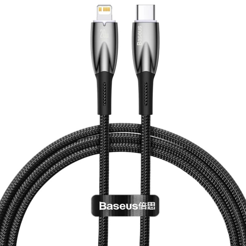 Дата кабель Baseus Glimmer Series Fast Charging Data Cable Type-C to Lightning 20W 1m (CADH000001) (Black)