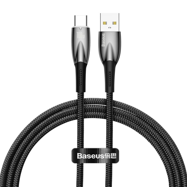 Дата кабель Baseus Glimmer Series Fast Charging Data Cable USB to Type-C 100W 2m (CADH00050) (Black)