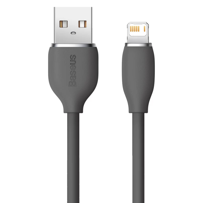 Дата кабель Baseus Jelly Liquid Silica Gel USB to Lightning 2.4A (1.2m) (CAGD000001) (Black)