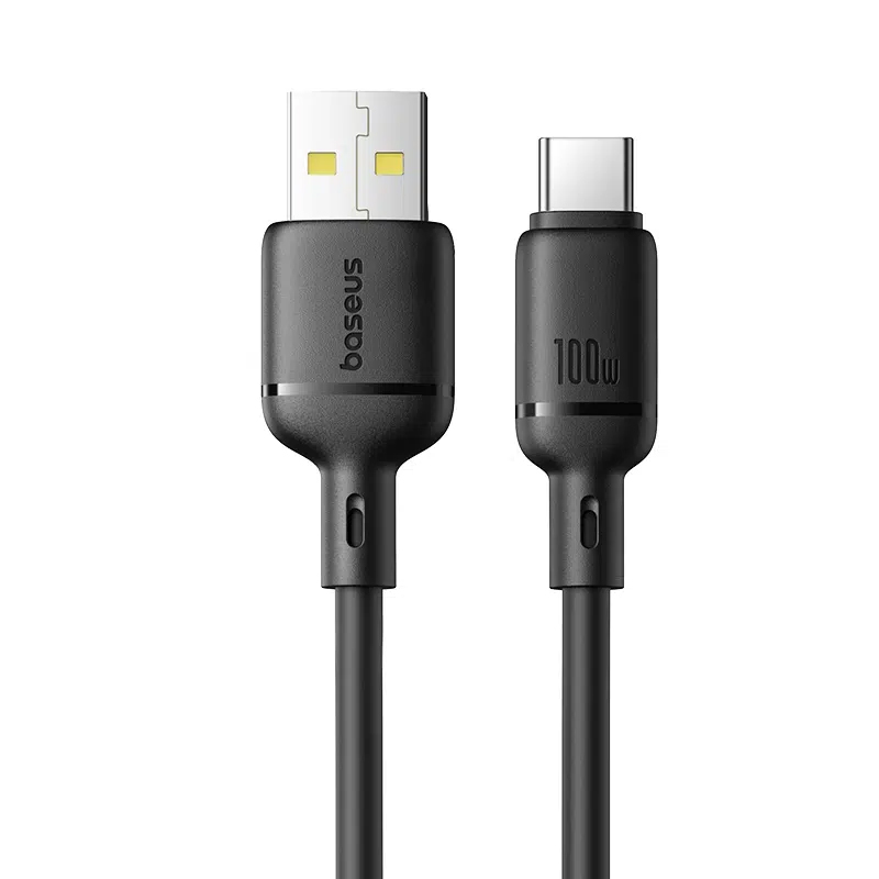 Дата кабель Baseus Silky Series OS Fast Charging USB to Type-C 100W (1m) (P10377703) (Cluster Black)