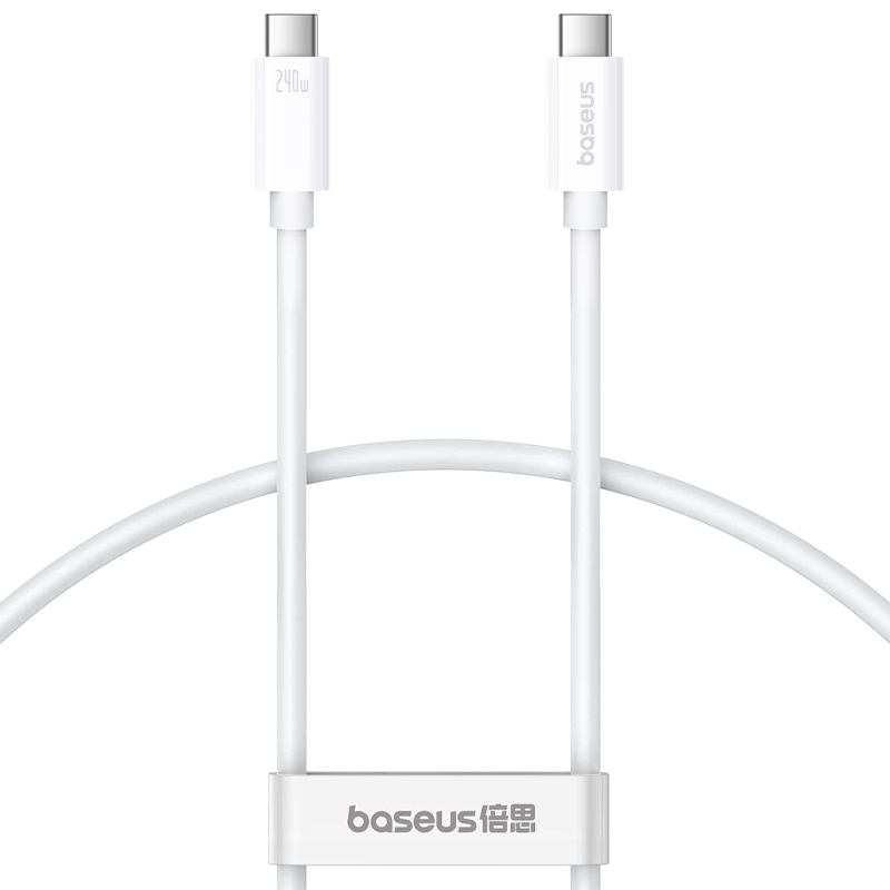 Дата кабель Baseus Superior Series 2 USB4 Full-Function Type-C to Type-C 240W (1m) (P10365200211) (Moon White)