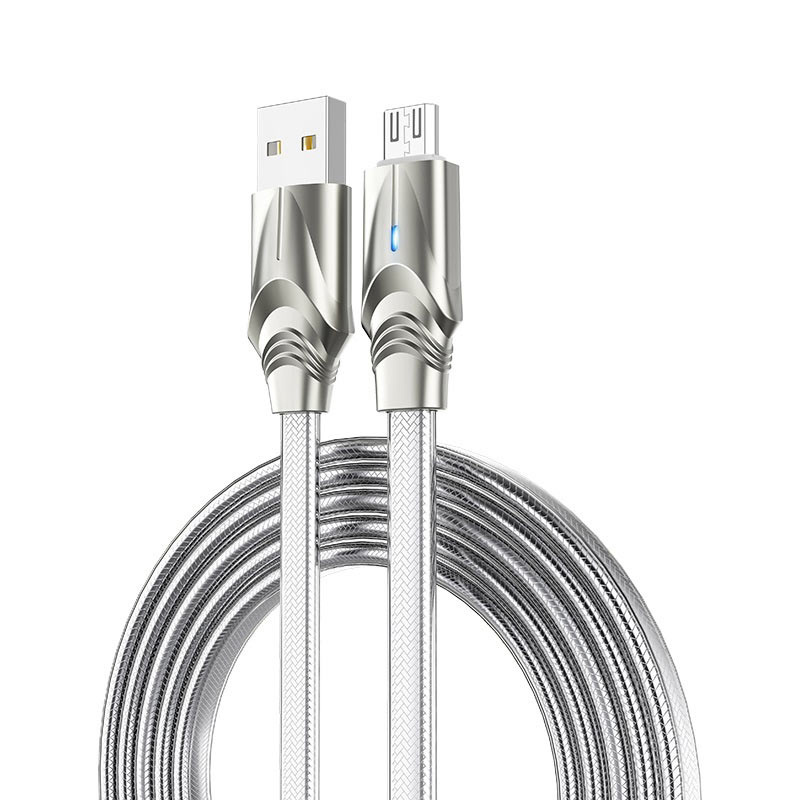 Дата кабель Borofone BU12 Synergy USB to MicroUSB (1.2m) (Серебряный)