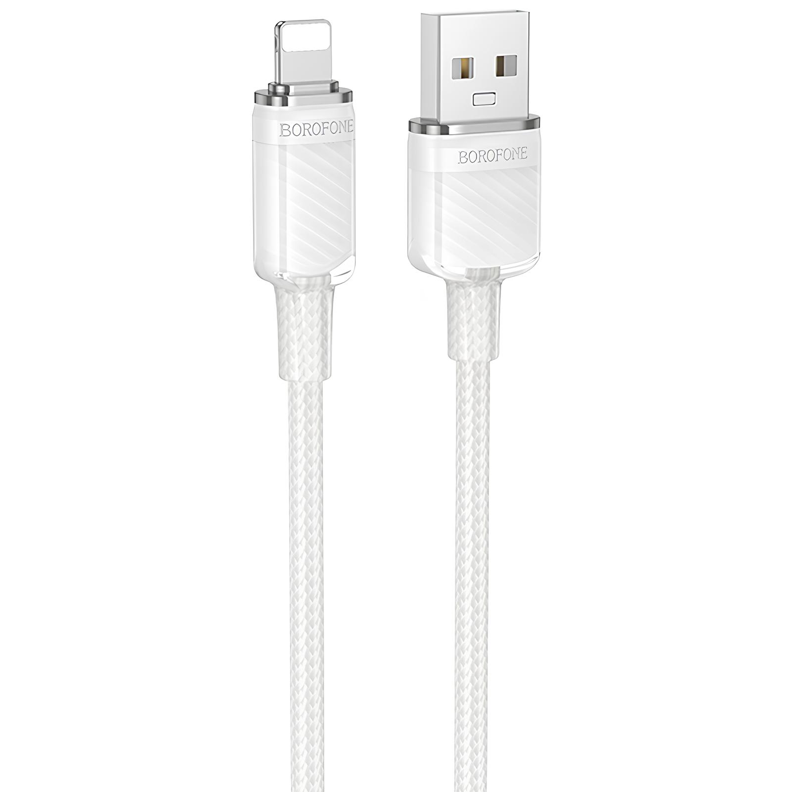 Дата кабель Borofone BU56 Succeed USB to Lightning 2.4A (1.2m) (White)