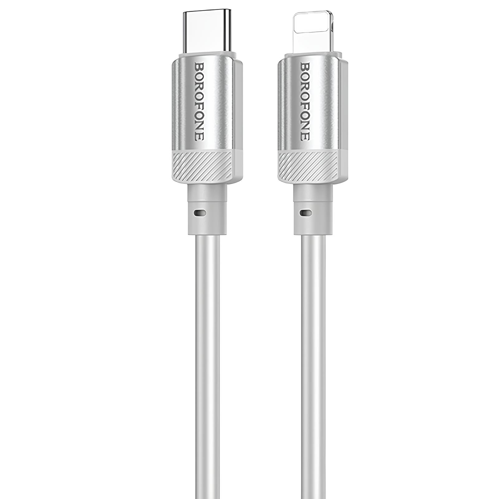 Дата кабель Borofone BX108 Start silicone Type-C to Lightning 27W (1m) (Gray)