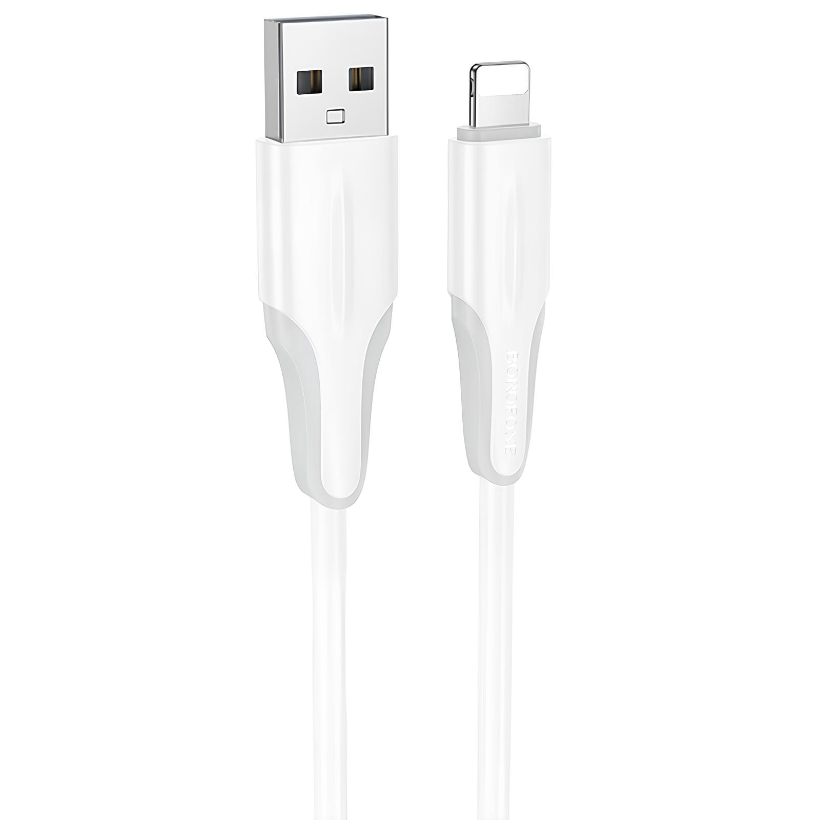 Дата кабель Borofone BX119 New USB to Lightning 2.4A (1m) (White)